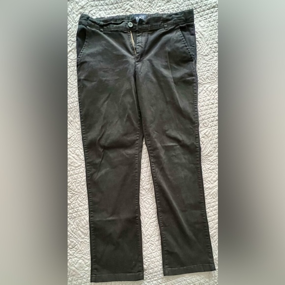 4 pr of The Children’s place flat from stretch chino pants 14 Husky uniform - Picture 6 of 10